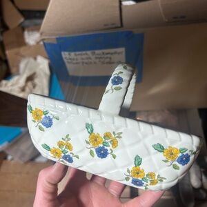 Vintage Floral Ceramic Basket made for Elizabeth Arden, Japan